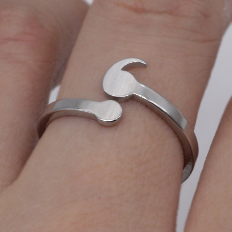 Simple Fashion Inspiration Ring Creative Semicolon Design