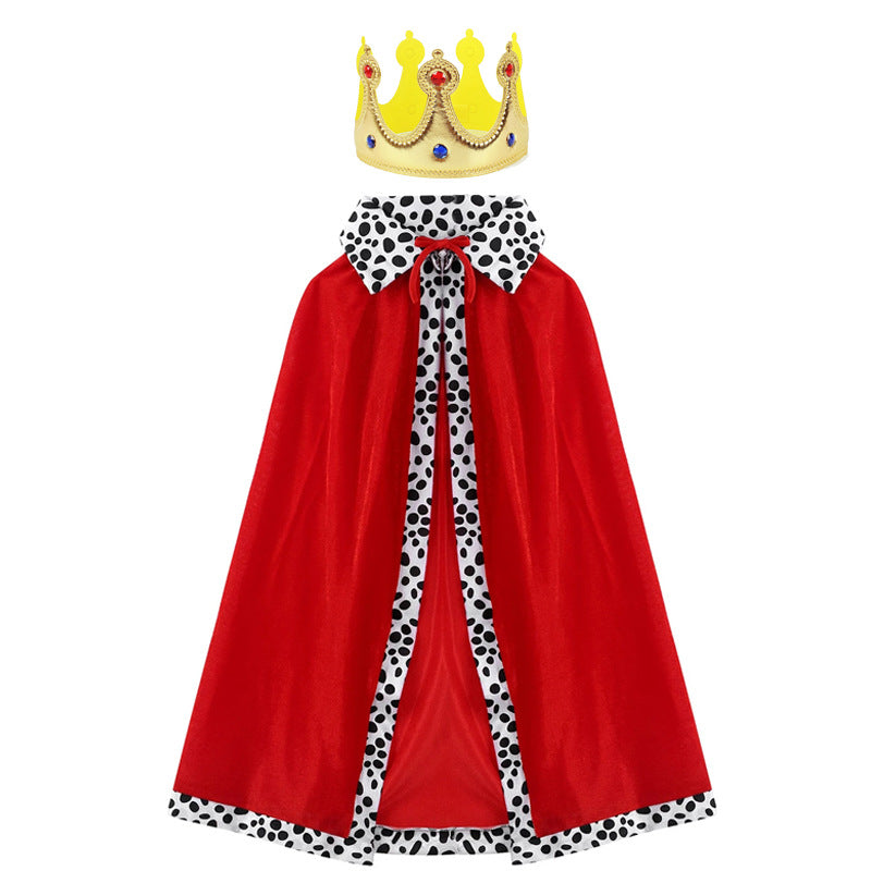 Halloween Cloak Children's King Prince Pro Game Party Performance Red Cape And Shawl