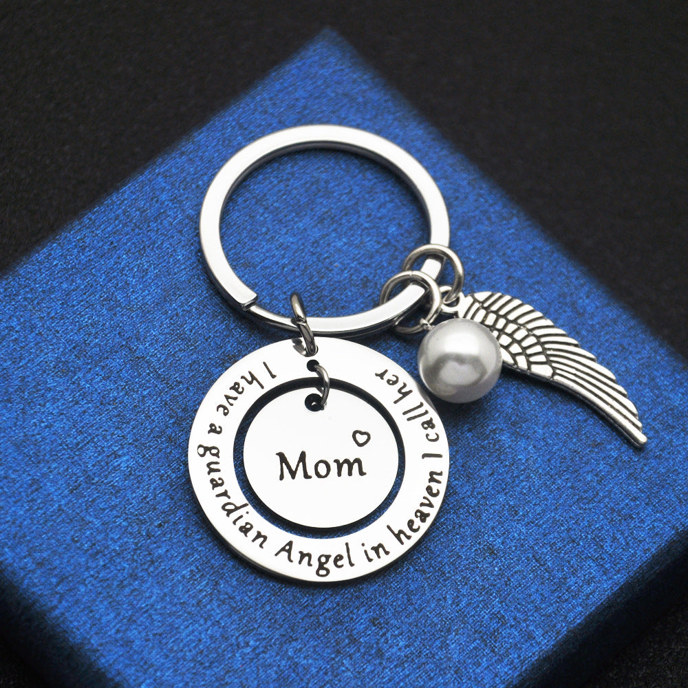 Mother's Day Thanksgiving I Have A Guardian Angdl In Stainless Steel Key Ring