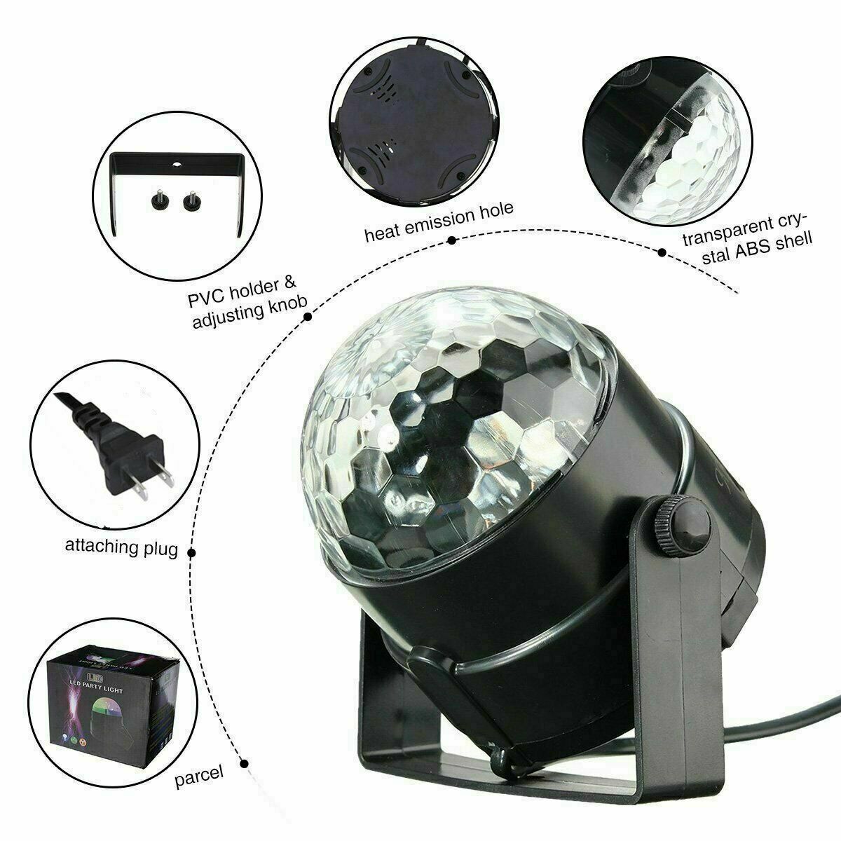 Disco Party Lights Strobe LED DJ Ball Sound