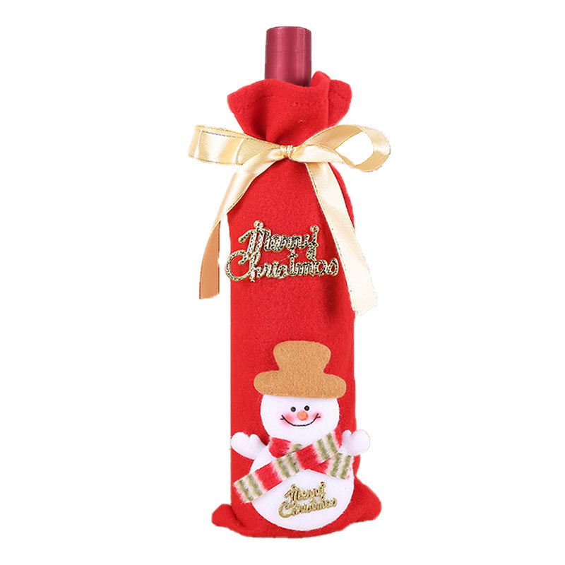 Christmas Table Flannel Fabric Wine Gift Box Wine Bottle Bag