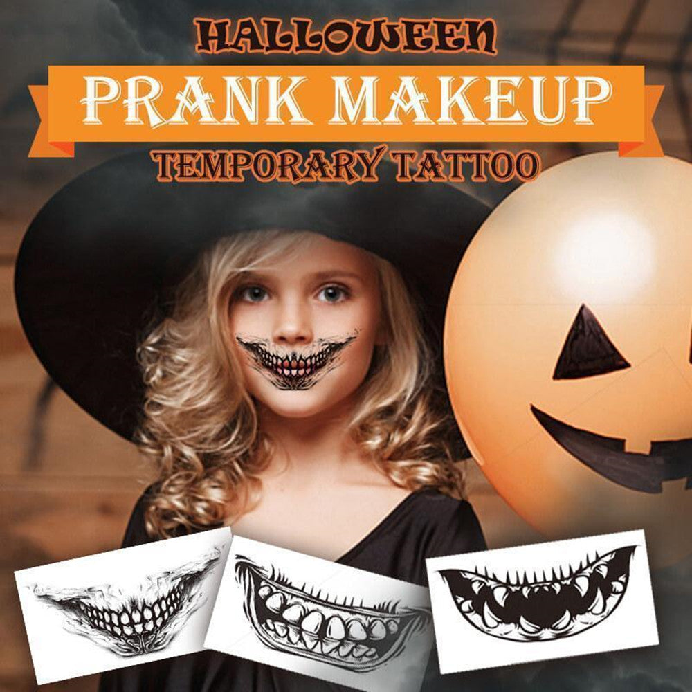 Halloween Mouth Teeth Tattoo Stickers Waterproof