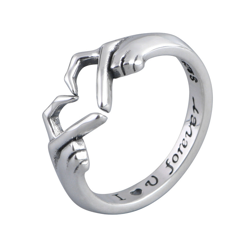 Romantic Heart Hand Hug Fashion Ring For Women Gifts