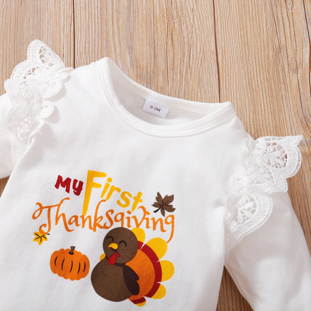 Thanksgiving New Baby Romper Suspender Skirt Outfit