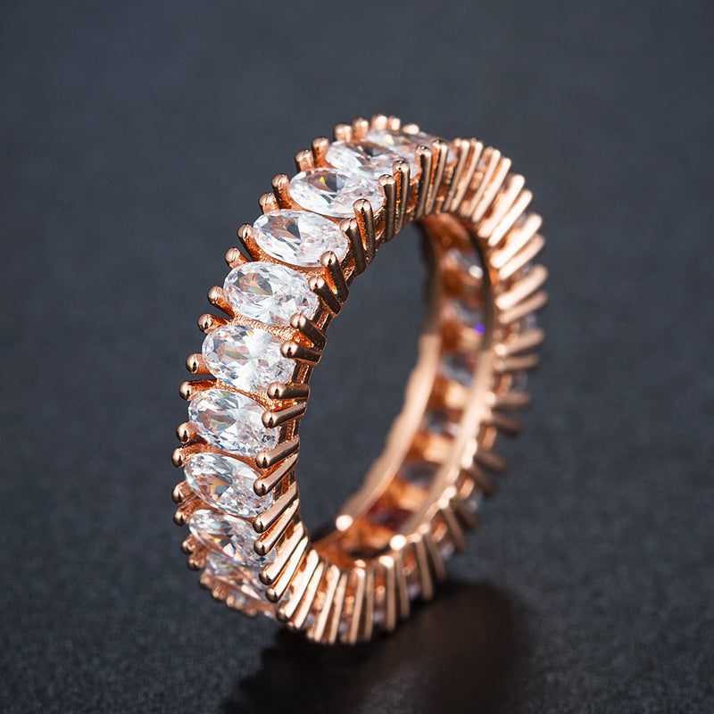 Luxury zircon ring full diamond ring jewelry Gift party jewelry