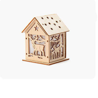 Christmas Decoration Wooden House Children's Handmade