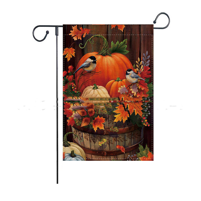 Linen Garden Flag Decorative Banner For Thanksgiving Day