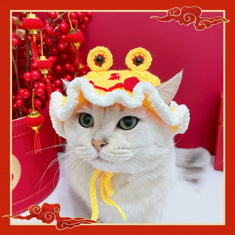 New Year Festive Clothes For Pet Cats And Dogs Tiger Head Hats
