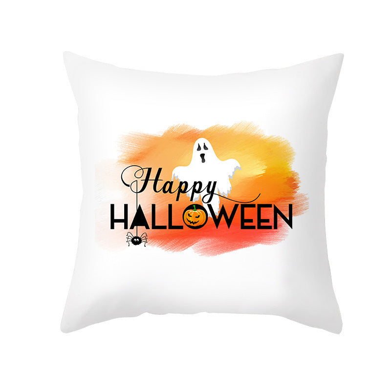 Halloween Pumpkin Letter Fleece Cushion Cover