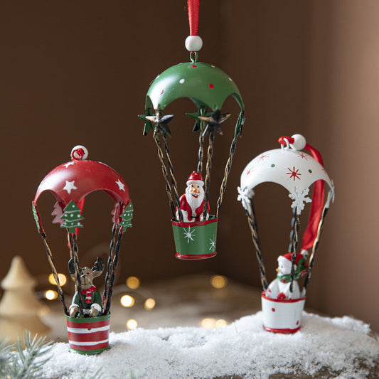 Nordic Iron Christmas Hot Air Balloon Parachute Decorations