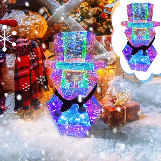 Christmas Decor Colorful LED Glow Santa Claus Snowman