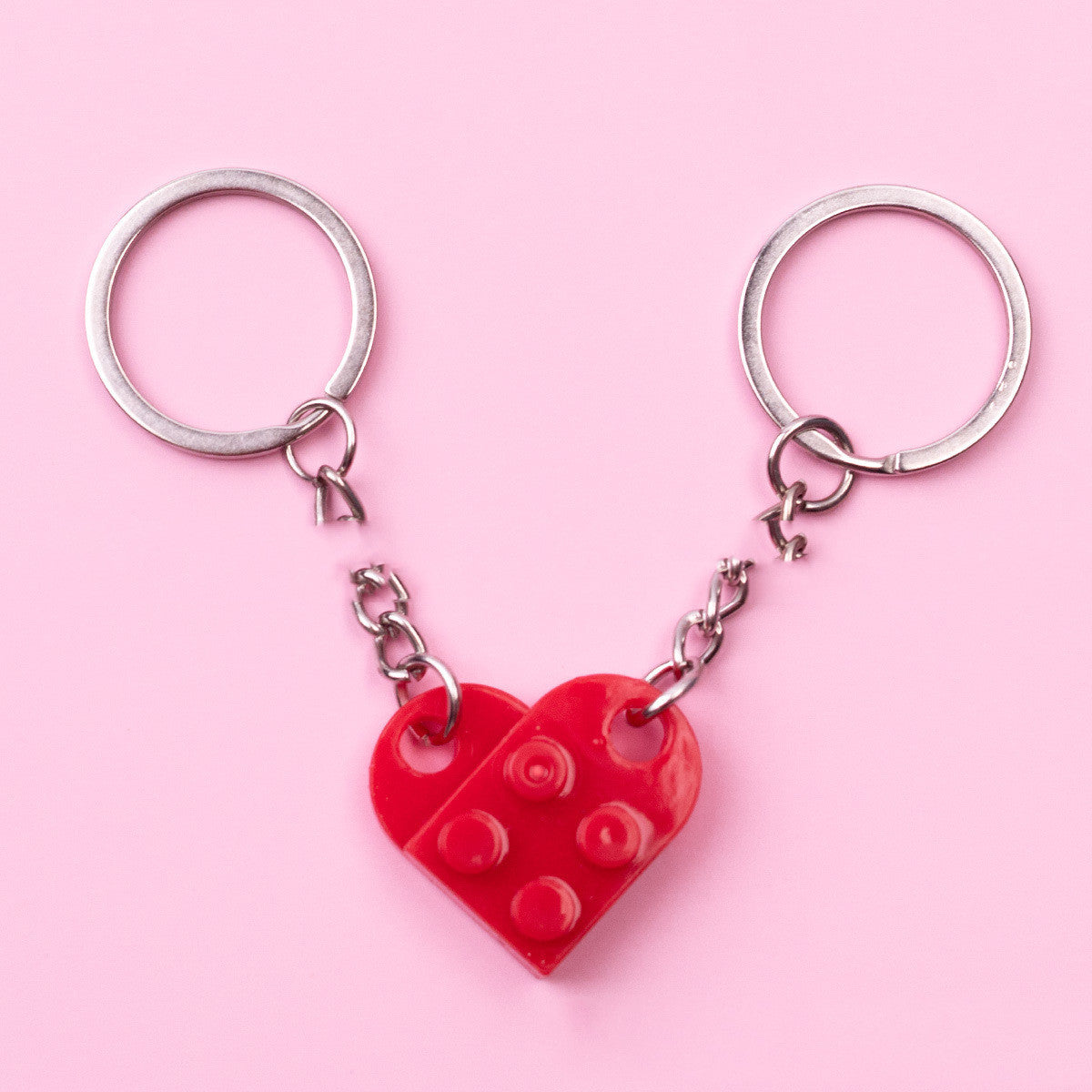 New Heart Key Chain Valentines Day Gift Split Key