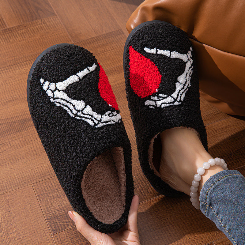 Funny Halloween Love Skull-hand Slippers Home Non-slip Slippers