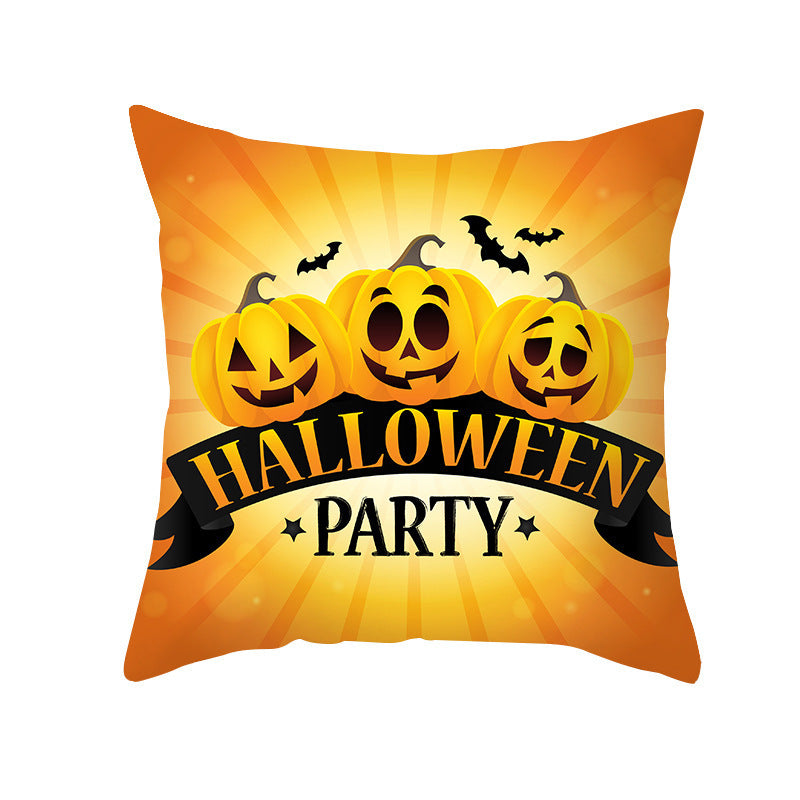 Halloween Pumpkin Letter Fleece Cushion Cover