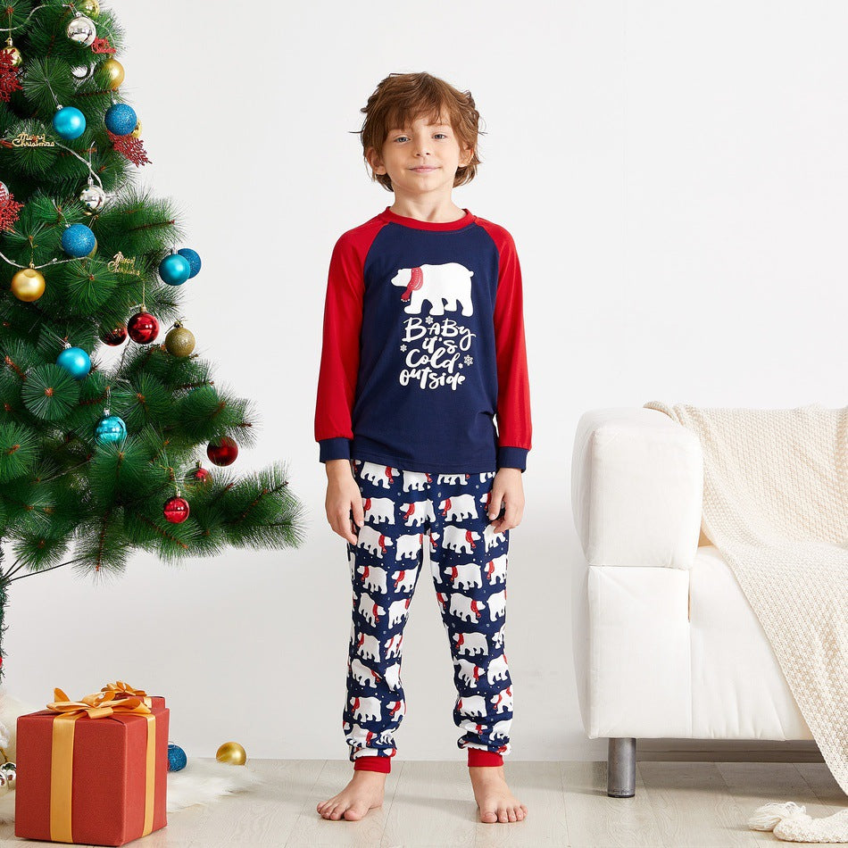 New Christmas Elements Printed Parent-Child Wear Set  Family Wear Home Wear Set