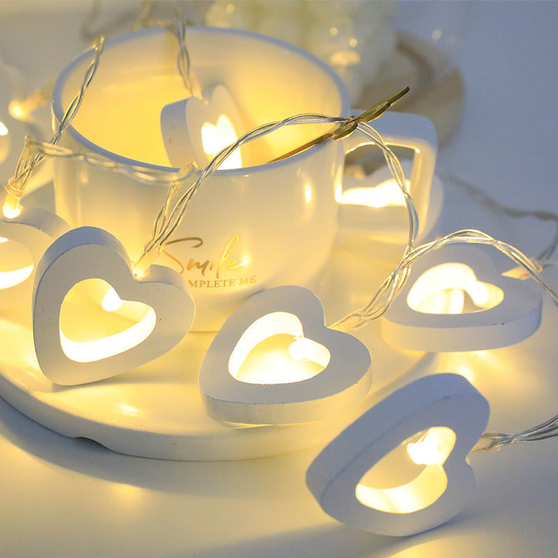 Love Heart String Lights Valentine's Day Wood Light