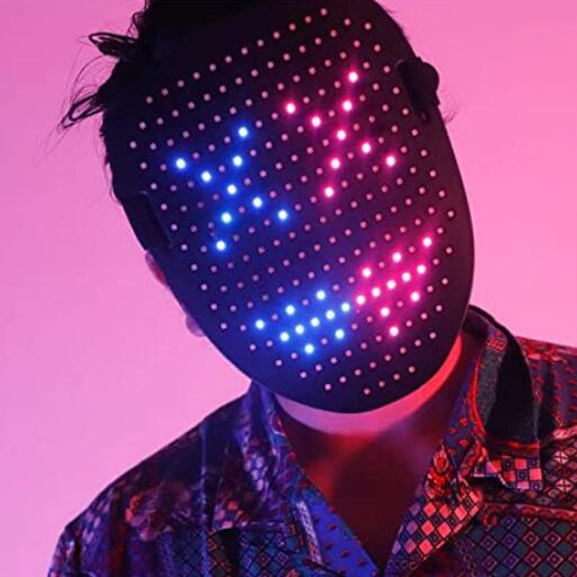Led Mask Gesture Sensing With 50 Pattern Halloween Cosplay