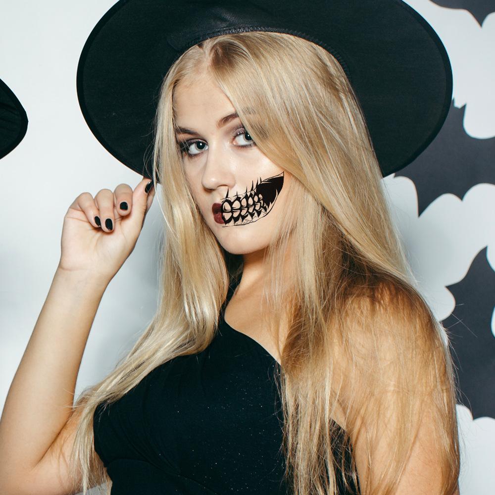 Halloween Mouth Teeth Tattoo Stickers Waterproof