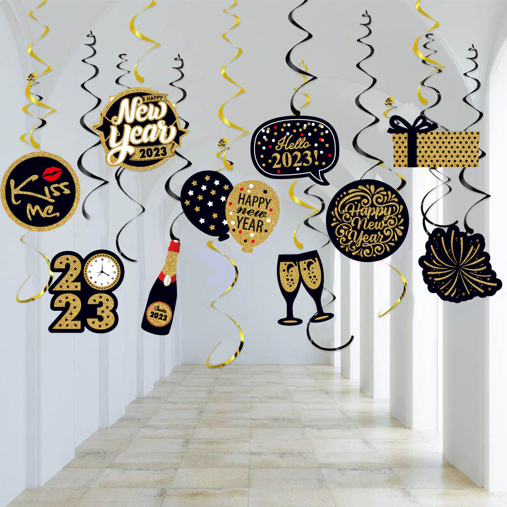 New Year Spiral Decoration Interior Party Decorations