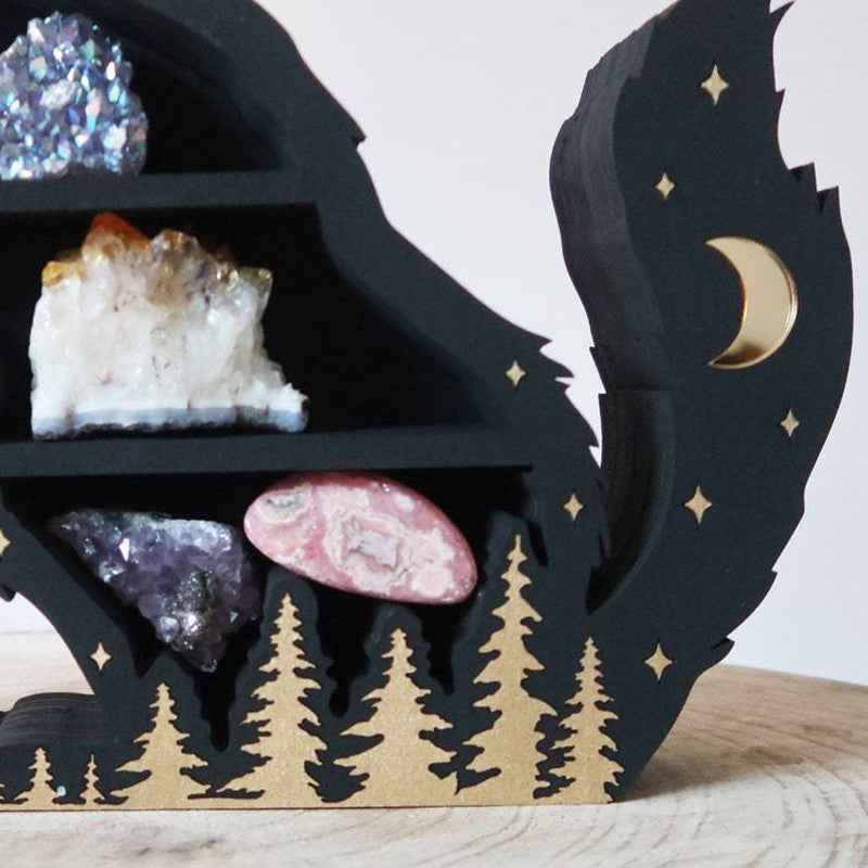 Wolf-shaped Moon Crystal Shelf Halloween Shelves