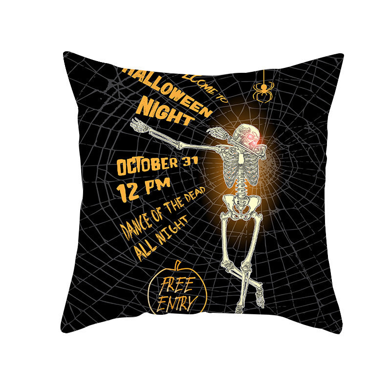 Halloween Pumpkin Letter Fleece Cushion Cover