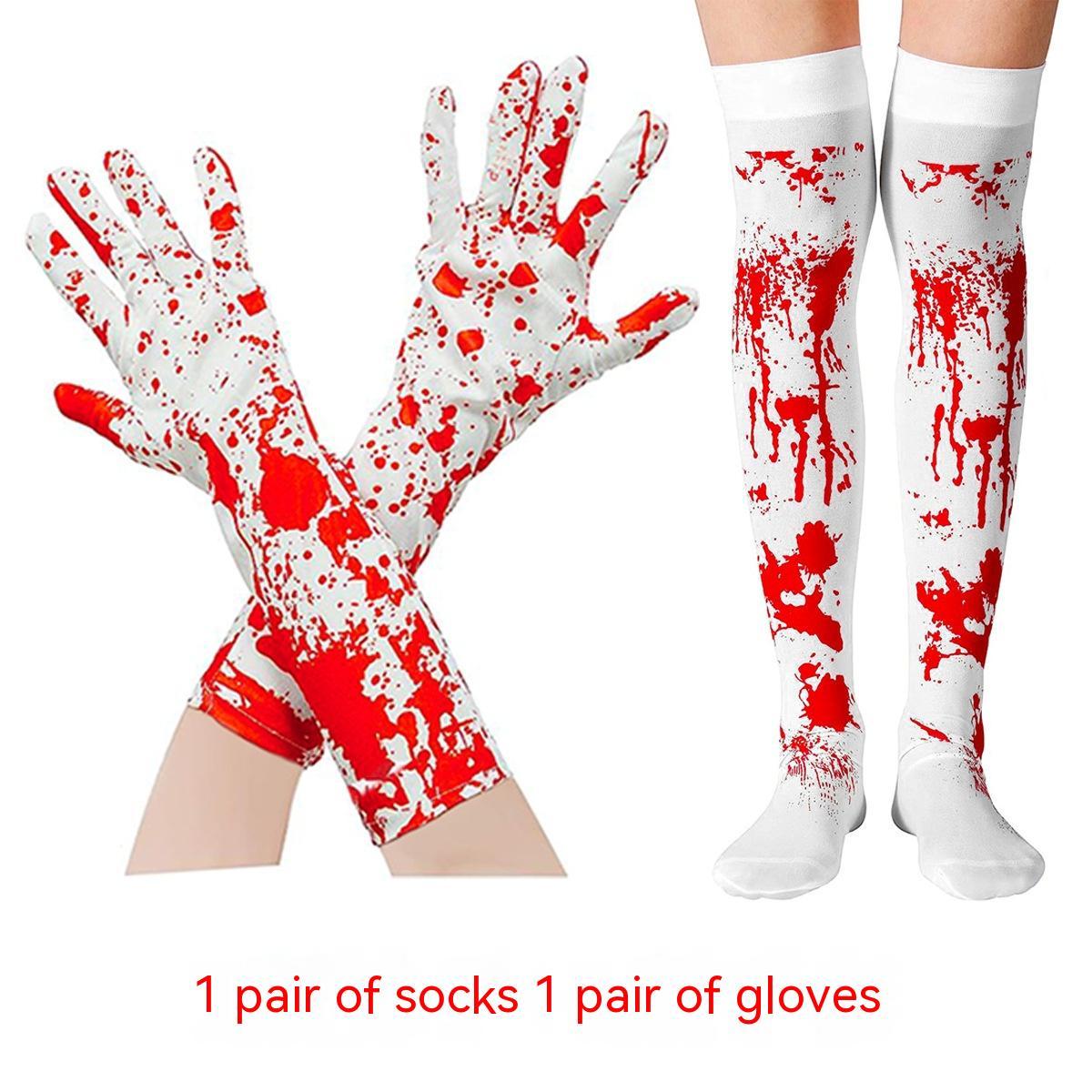 Halloween Gloves Horror Atmosphere Decorative Blood Gloves