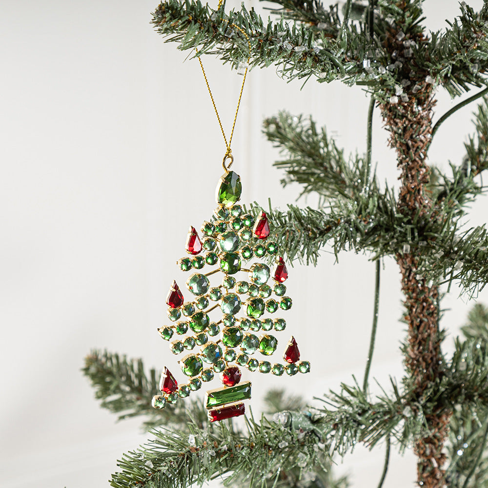 Acrylic Christmas Pendant With Red Cuttings