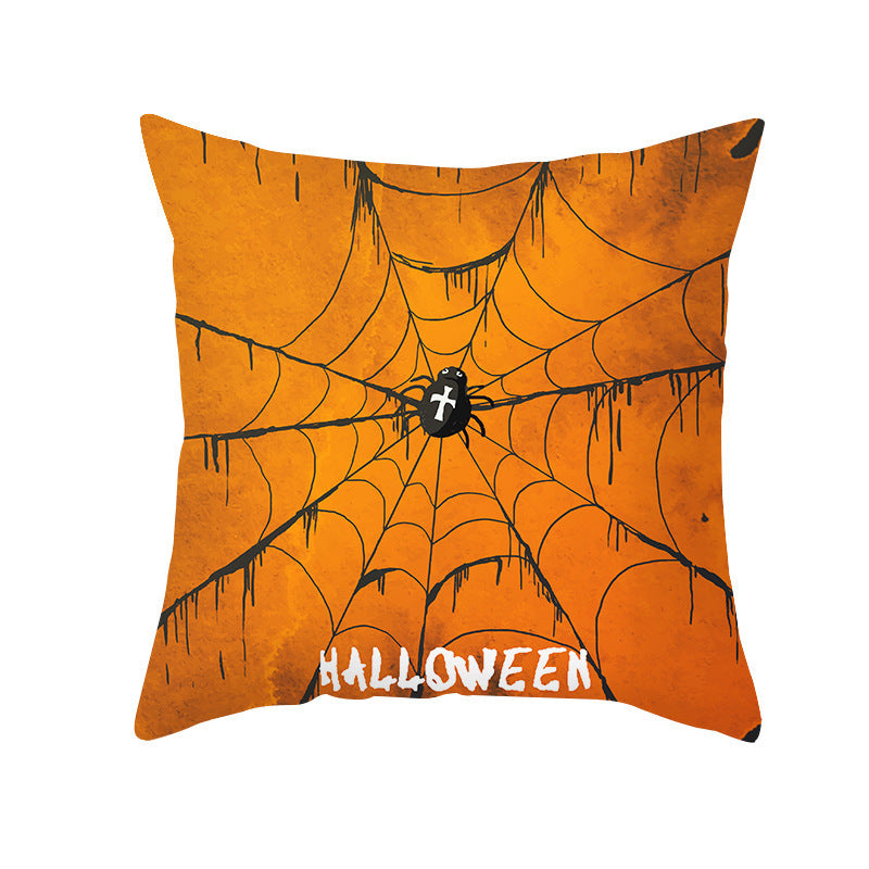 Halloween Pumpkin Letter Fleece Cushion Cover