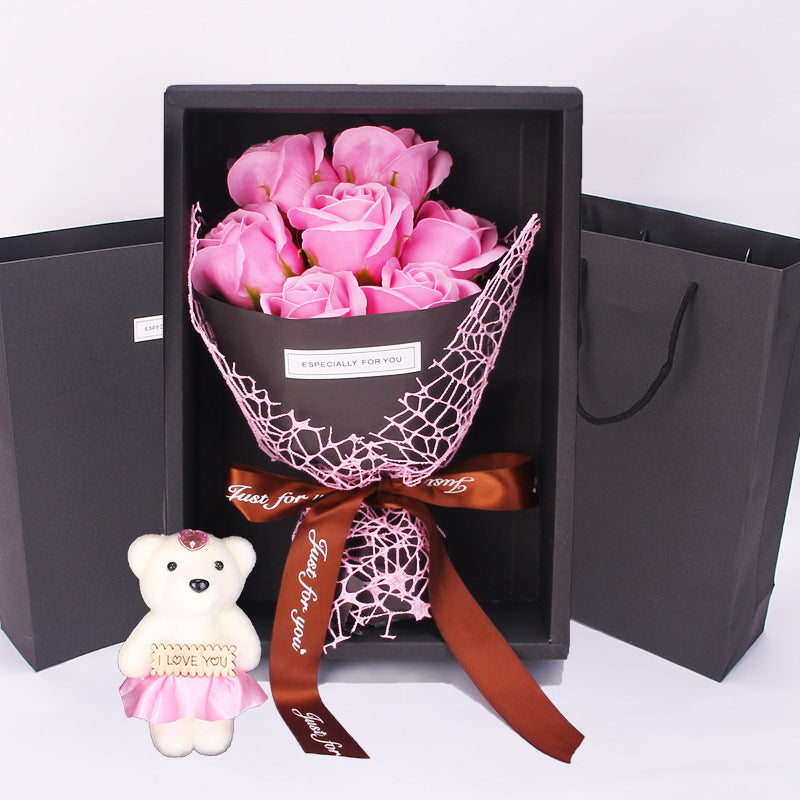 7 Rose Soap Bouquet Gift Box Birthday Gift