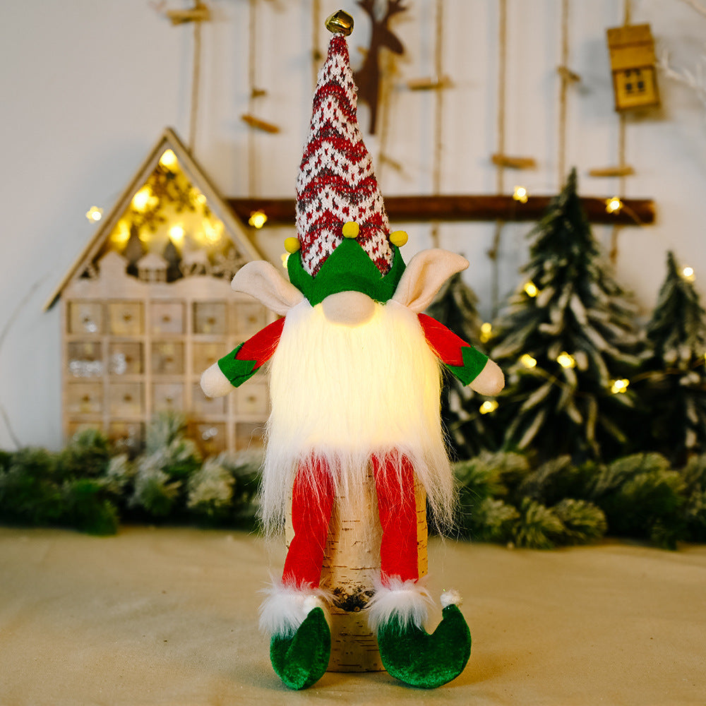 Rudolph Doll With Christmas Elf With Lights