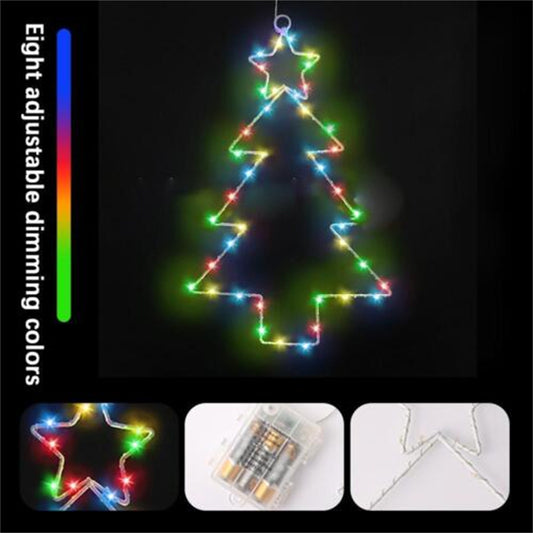 Wrought Iron Christmas Tree Shaped Lantern Festival LED Christmas