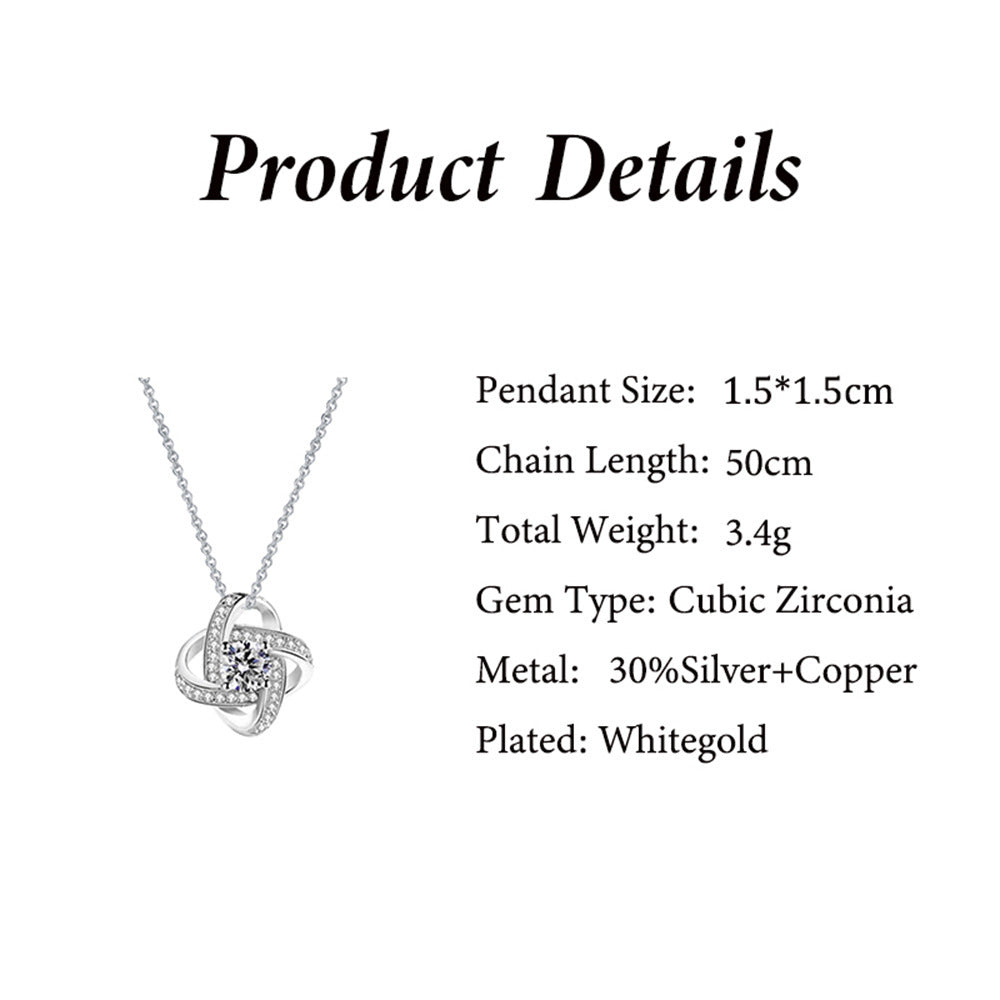 Full Diamond Silver Pendant Necklace Eternal Star Gift