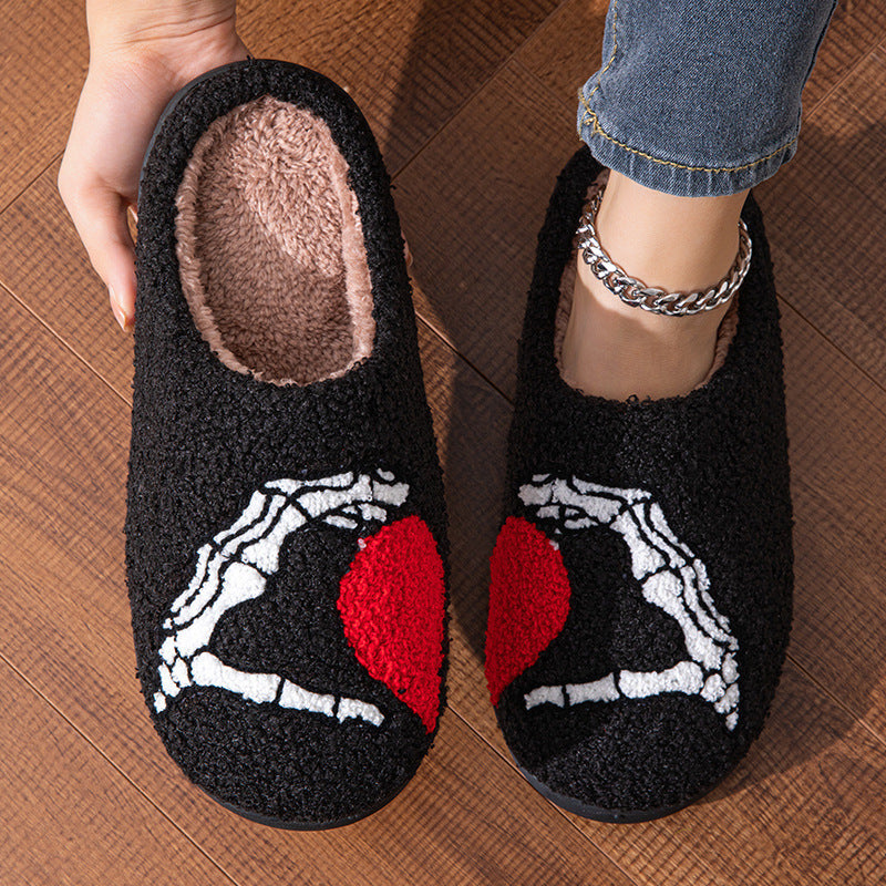 Funny Halloween Love Skull-hand Slippers Home Non-slip Slippers