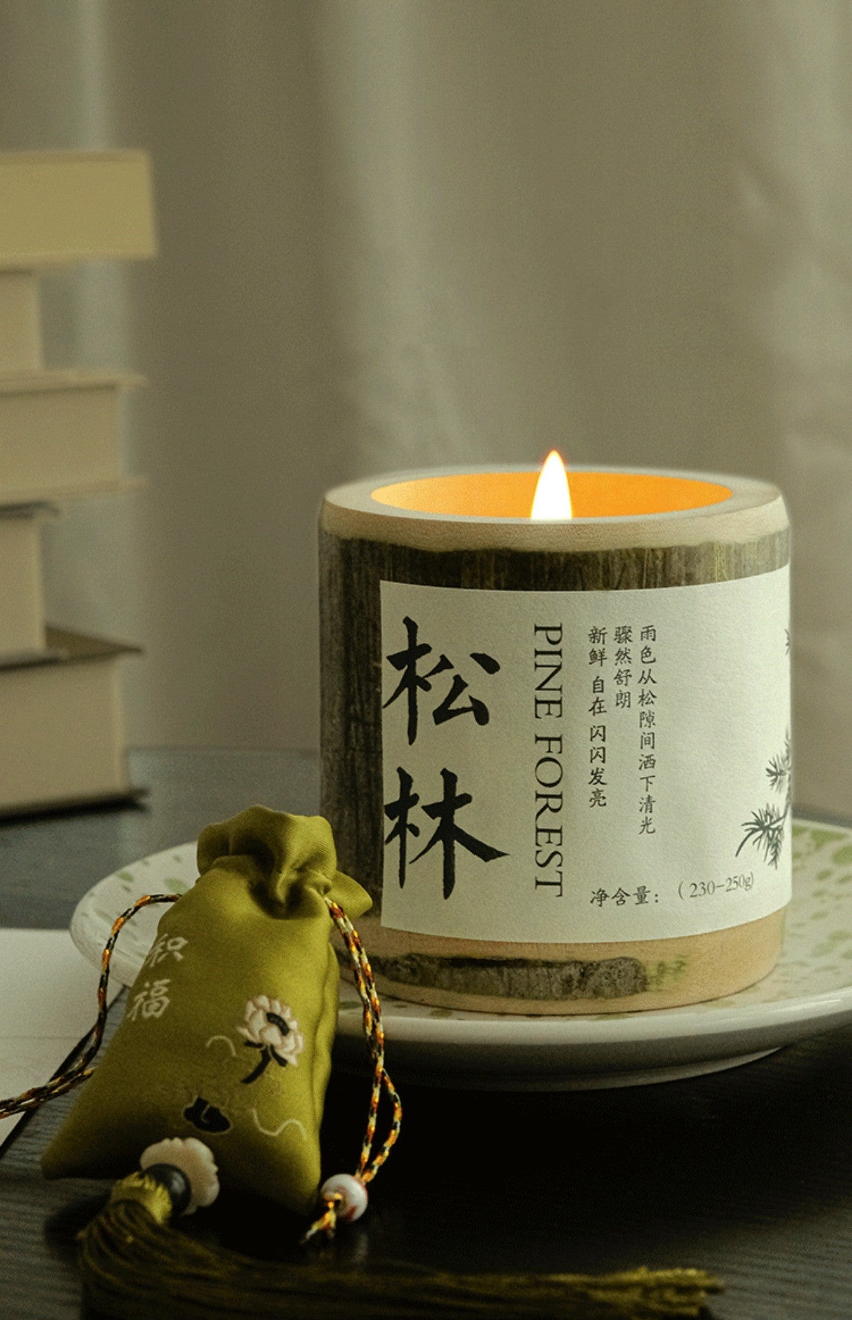 Aromatherapy Candle Gift Box Bamboo Fragrance Lasting Indoors