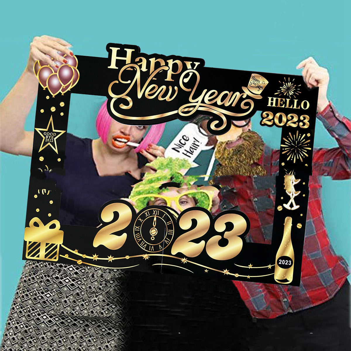 New Year Party Glasses Paper Props