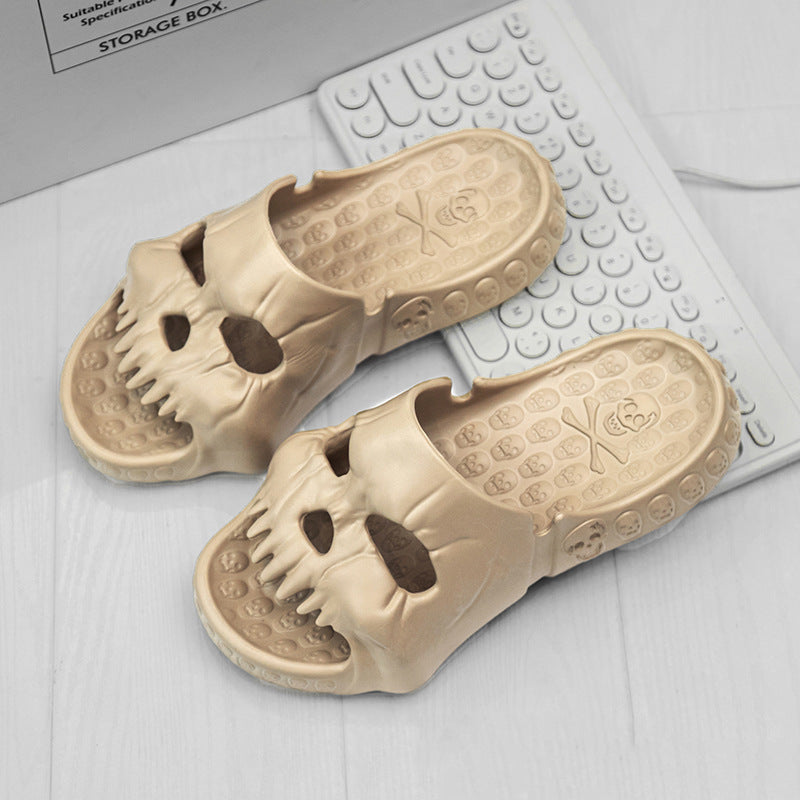 Personalized Skull Design Halloween Slippers Bathroom