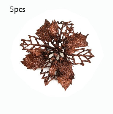 Glitter Artifical Christmas Flowers Christmas Tree Decorations