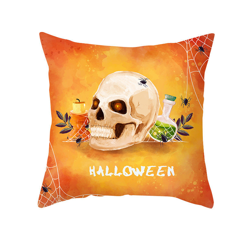 Halloween Pumpkin Letter Fleece Cushion Cover