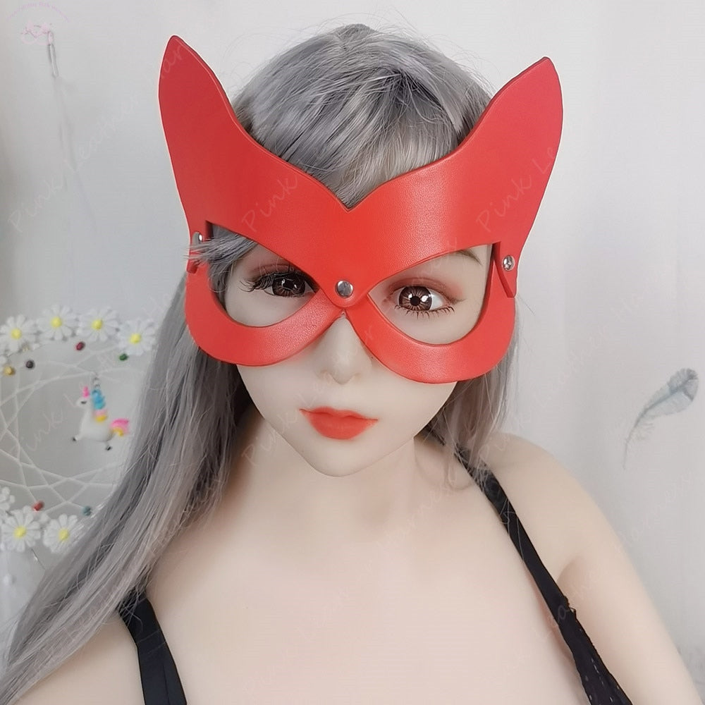 Sexy Mask For Face Women PU Leather