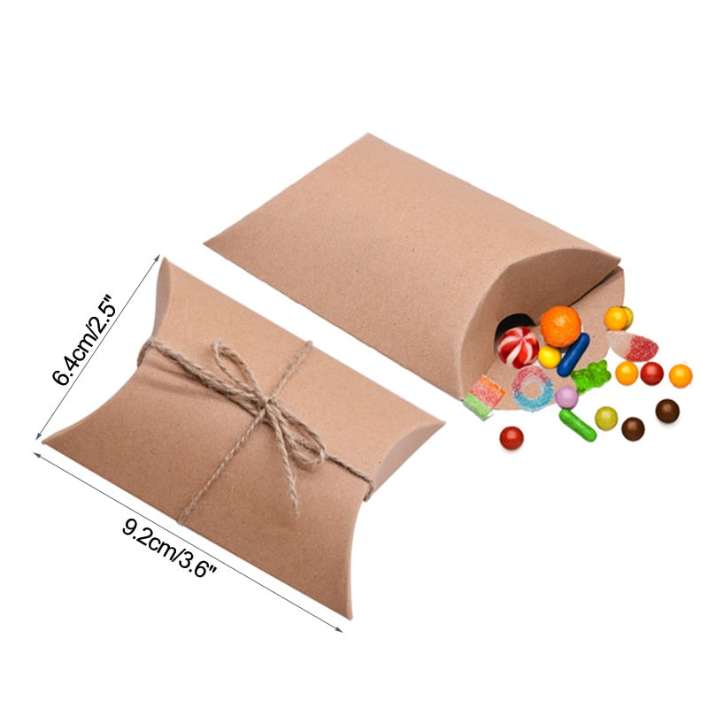 Pillow Candy Box Kraft Paper Gift Packaging Bags