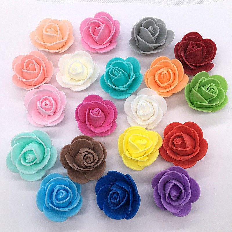 Foam Rose for Bear Flowers Diy Gifts Box Wedding Decorative