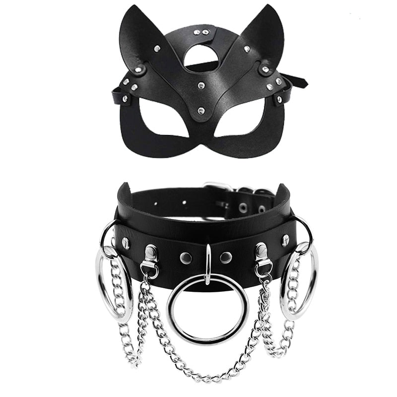 Women Sexy Leather Mask Half face Fancy