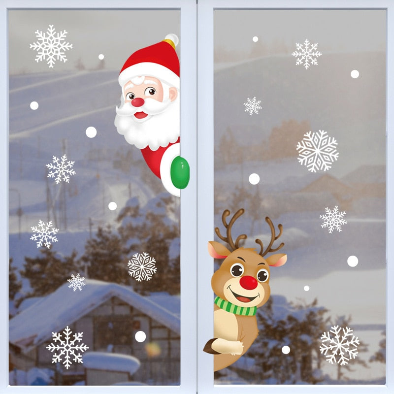 Christmas Santa Claus Window Stickers Wall