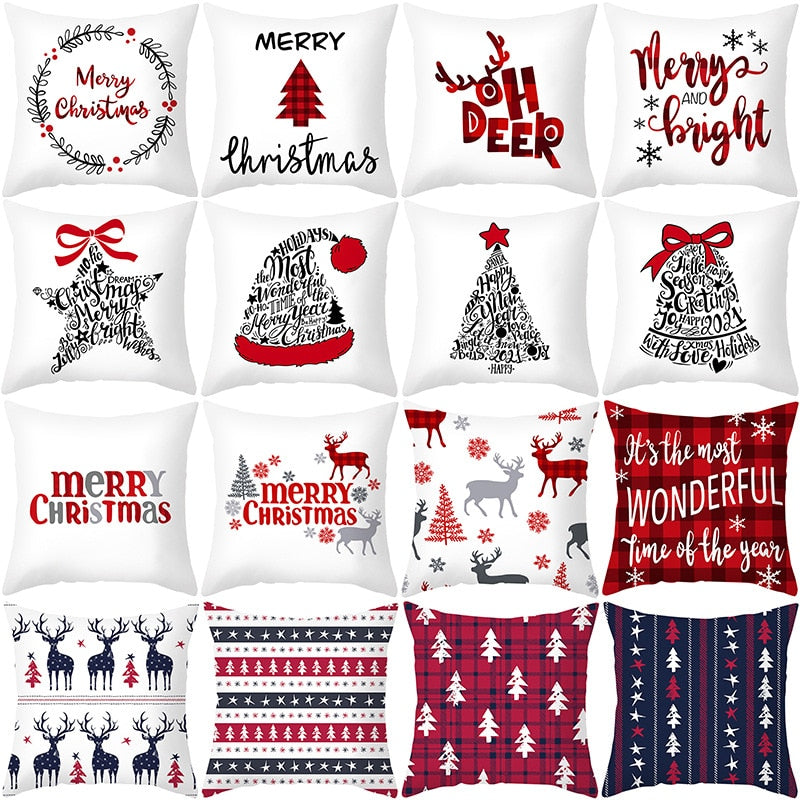 45cm Merry Christmas Cushion Cover Pillowcase