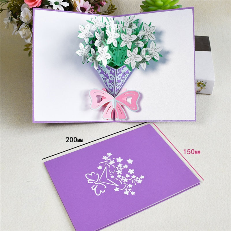 Pop-Up Flower Card Flora 3D Greeting Card