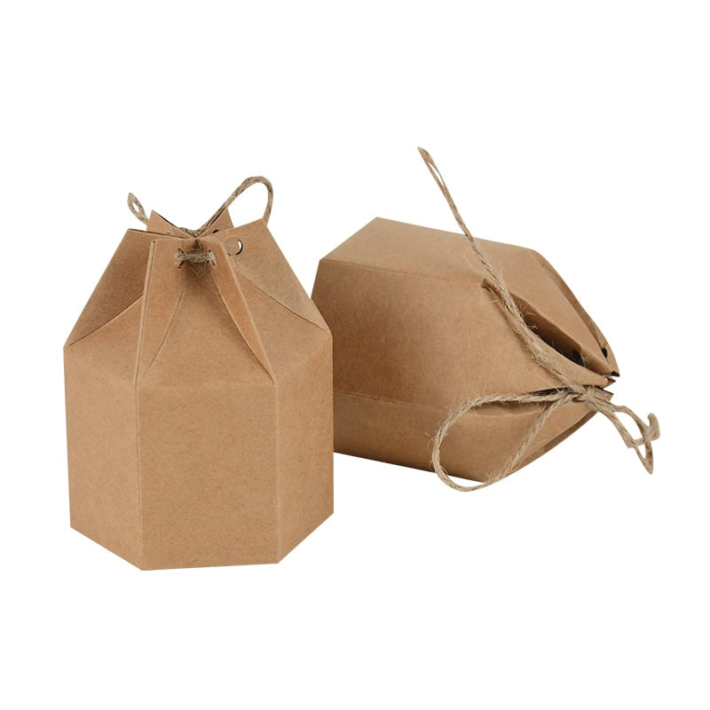 Kraft Paper Cardboard Boxes Hexagon Box Supplies