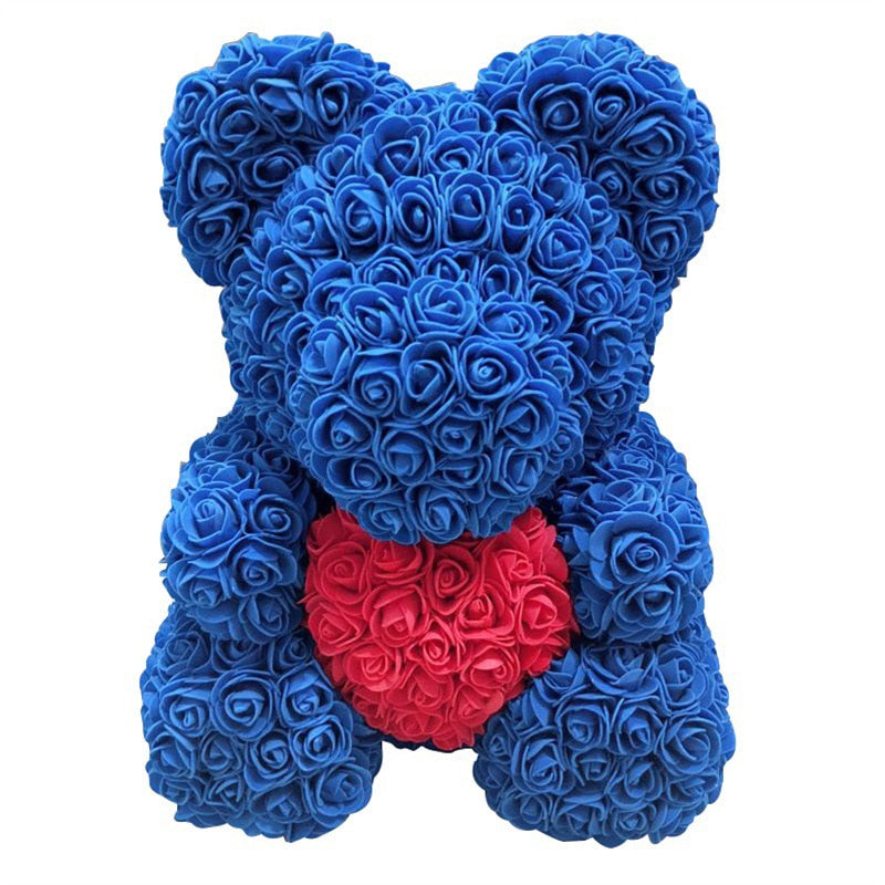 40cm Teddy Bear of Rose Artificial Flowers