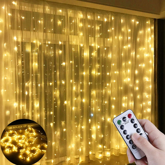 LED Curtain Garland on The Window USB Power Fairy Lights