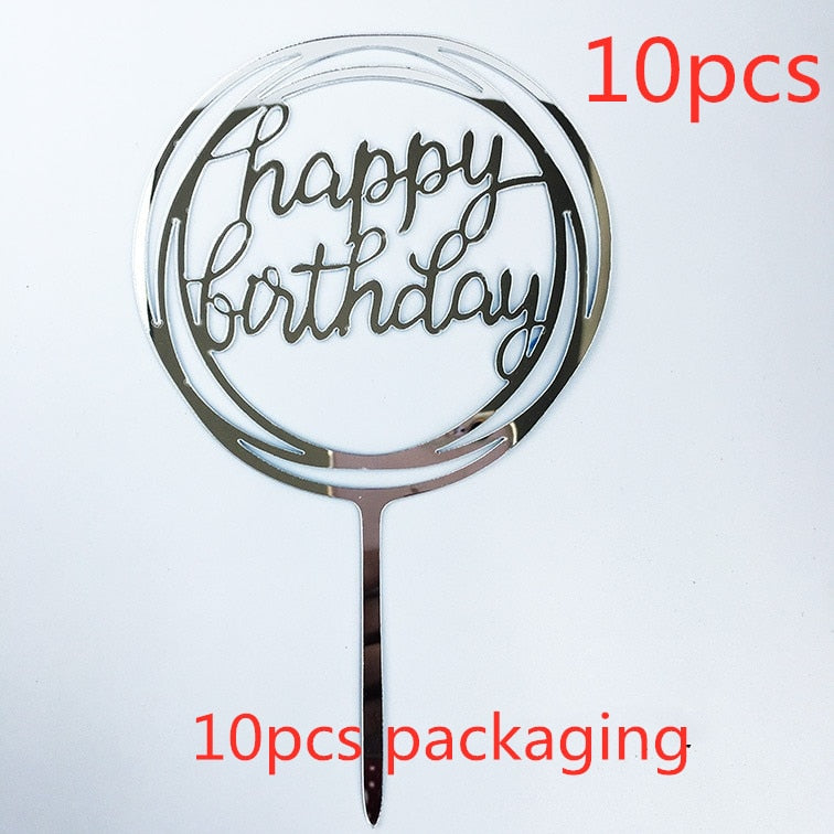 10 Pieces 36 Styles Happy Birthday Cake Topper