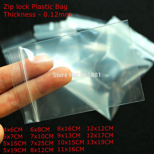 Zip Lock Plastic Bags Reclosable Transparent